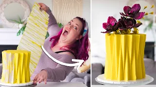 Attempting CAKE Trends- BUTTERCREAM Origami Cake!