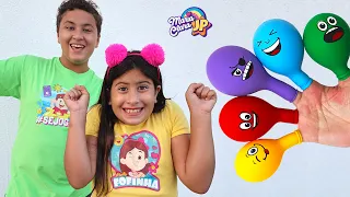 Maria Clara e JP Finger Family Song Nursery Rhymes Learn Color With Balloons