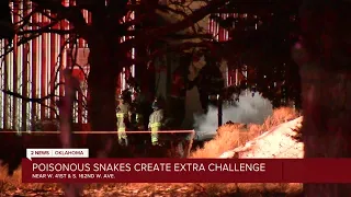 Venomous snakes, cold complicate extinguishing fire in Sand Springs