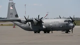 USAF Lockheed C-130 Super Hercules Full Engine Start & Departure