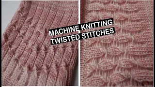Machine knitting - Twisted stitches design idea - single bed knitting.