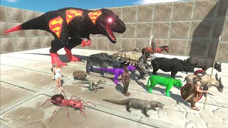 Escape from DARK SUPERMAN T-REX - Animal Revolt Battle Simulator Escape from Monster