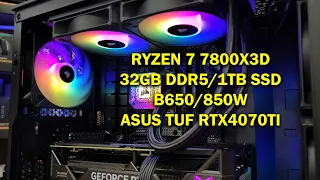 Ігровий комп'ютер Ryzen 7 7800X3D Asus B650M 32Gb DDR5 1 Tb SSD RTX4070ti