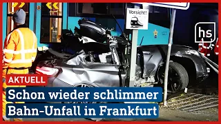 Heftiger Unfall in Frankfurt: U-Bahn zermalmt PKW, doch Fahrer überlebt | hessenschau