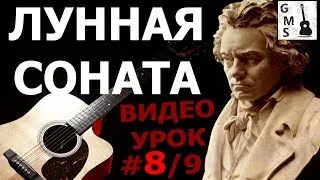 ЛУННАЯ СОНАТА Л. ван Бетховен на Гитаре - 8/9 видео урок. GuitarMe School | Aleksunder Chuiko