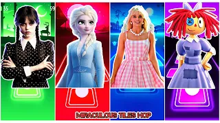 Wednesday Addams 🆚️ Elsa Frozen 🆚️ Barbie 🆚️ Ragatha 🎶 Tiles Hop Edm Rush
