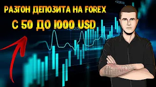 Разгон депозита на форекс с 50 до 1000 USD у брокера RoboForex