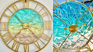 Beautiful Resin Beach Wall Clock With Texture: Resin Art Tutorial