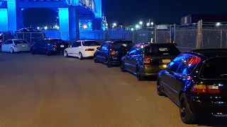 Honda Squad Cruising Through The City Having Some Fun - Car Meet, Kanjo/Street Pulls, Cops, +