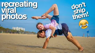 RECREATING VIRAL COUPLE'S PHOTOS Acrobat vs Gymnast