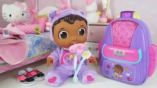 BABY CECE ARRUMANDO A MOCHILA PARA FINAL DE SEMANA NA VOVÓ DOC MCSTUFFINS GET BETTER BABY CECE