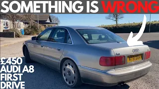 FINALLY DRIVING MY £450 AUDI A8 D2 + A WALKAROUND!