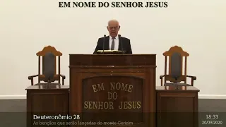 PALAVRA - CULTO ONLINE CCB  - 20-09-2020 18-00 - Deuteronômio 28