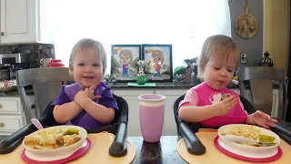Twins try macaroni salad