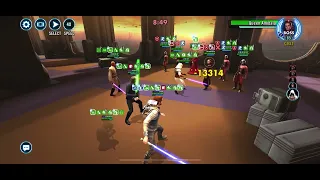 Queen Amidala Conquest sector 5 boss three star win without GLs (with data disks) - SWGOH