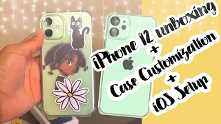 iPhone 12 mini Unboxing (green, 64gb) +Case Customization +iOS Setup ✨