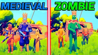 ZOMBIFIED TEAM vs MEGA MEDIEVAL TEAM - Totally Accurate Battle Simulator | TABS