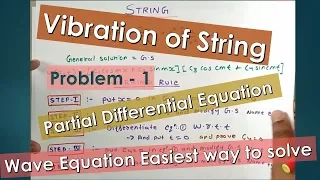 Vibration of String Problem 1 | Partial Differential Equation | Wave Equation Easiest way to solve