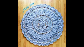 crochet home rug #74/crochet mandala/мандала крючком/Gehäkeltes Mandala/かぎ針曼荼羅/mandala de ganchillo