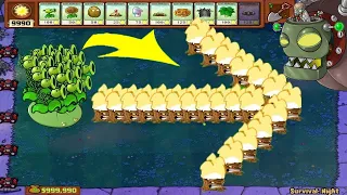 Plants vs Zombies Minigames Zombotany 2 - 1 Threepeater vs 99 Gargantuar