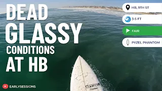 Dead glassy and fun size waves! @Huntington Beach - 9th St [POV SURF]
