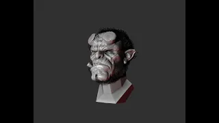 3d моделирование головы Хэллбоя | 3d modeling of Hellboy's head
