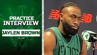 Jaylen Brown: They're Always Talking About Celtics on TV | Practice Interview