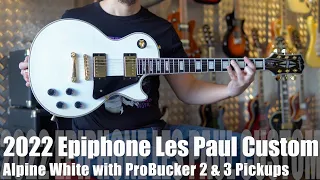 The Inspired by Gibson Epiphone Les Paul Custom Alpine White is great value for money!