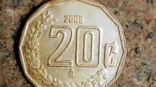 Increíble Moneda De 20 Centavos Año 2009 (México)