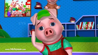 Five Little Piggies Jumping on the Bed - 3D Animation Nursery Rhymes & Songs for Children