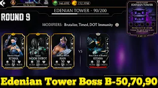 Edenian Tower Boss Battle 50,70 & 90 Fight + Reward MK Mobile