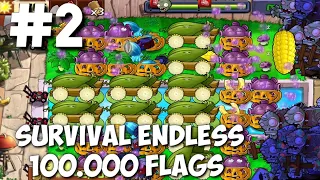 Plants vs Zombies Survival Endless 100000 Flags Part 2 | 20 - 40 Flags