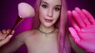 ASMR Massage with gloves and brushes МАССАЖ ЛИЦА в перчатках и кисточками АСМР