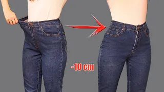 A sewing trick how to downsize jeans in the waist to fit you perfectly!