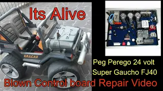 Peg Perego 24 volt Super Power -control board DIY repair video