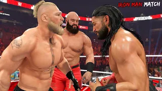 Iron Man Match ft. Roman Reigns Brock Lesnar Drew McIntyre Braun Strowman & Omos WWE 2K23