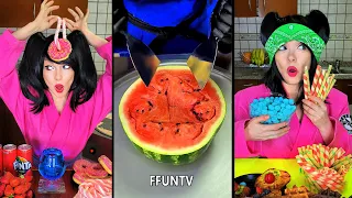 Ice cream challenge! Watermelon vs vanilla cake mukbang