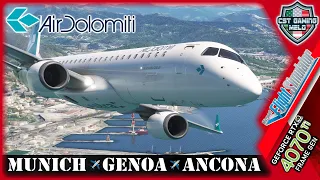 MSFS LIVE | FSS E-Jets E195 | Air Dolomiti OPS | Frame Gen| Auto FPS | Munich✈️Genoa✈️Munich✈️Ancona