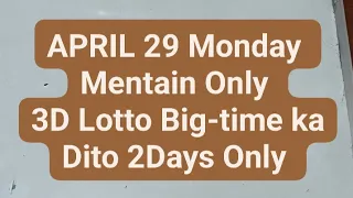 Hearing Today APRIL 29 National 3D Lotto Swertres Mentain Only @SwerteSar