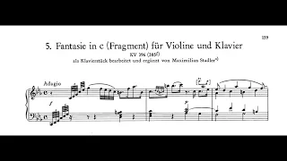 Mozart - Fantasy in C Minor, KV 396 (with score)