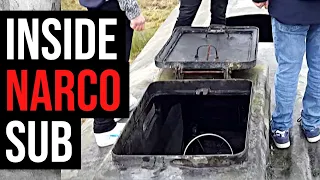 Inside narco-sub it's dark and cramped but cops fight over it as a trophy