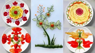 Cutting Cucumbers Into Beautiful Lily Platters Is So Awesome#fruitcarving #knifeskills