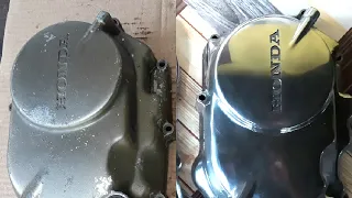 How to Polish Engine Cover - CD90 Benly Engine cover restoration Art of Restoring