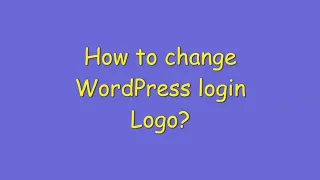 How to change WordPress login logo?