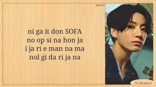 BTS JUNGKOOK (정국) 'SOFA' (Cover) Easy Lyrics