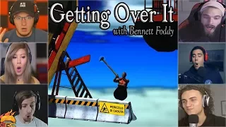 Gamers Reactions to Falling Down at "Danger of Falling" Sign | Getting Over It