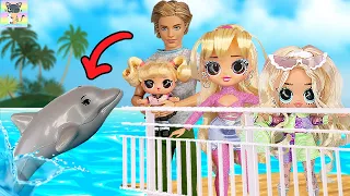 LOL Surprise Doll Learns About the Ocean! - OMG Family Cruise Ship / Doll Family Travel Vacation