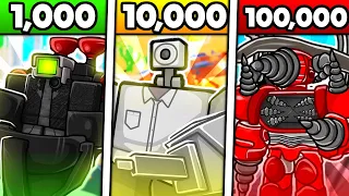 💎 COLLECTED INVENTORY FOR 1,000 / 10,000 / 100,000 GEMS in Toilet Tower Defense!