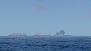 1 minute ago!  A cargo ship carrying 150,000 tons of Russian ammunition was blown up by Ukraine