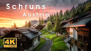 🇦🇹 Schruns Austria Walking september 4k 60fps. Шрунс Австрия прогулка по городу в сентябре